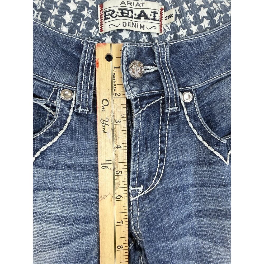 ARIAT R.E.A.L. Skinny Jeans Women’s 26R Low Rise Denim Frayed Hem Blue - Picture 8 of 16